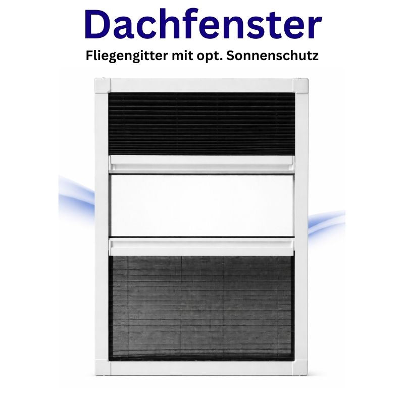 Insektenschutz Plissee für Dachfenster – optional mit Sonnenschutz (schrauben oder kleben)