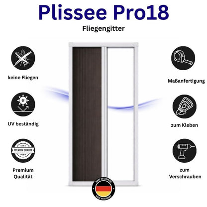 B2B Plissee Pro18 - Insektenschutz Plissee für Türen (zum schrauben oder kleben)