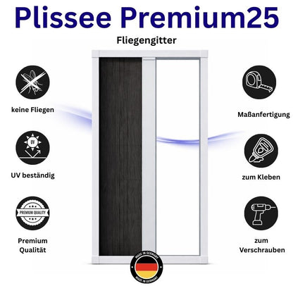 B2B Plissee Premium25 - Insektenschutz Plissee für Türen (zum schrauben oder kleben)