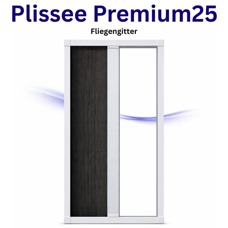 B2B Plissee Premium25 - Insektenschutz Plissee für Türen (zum schrauben oder kleben)