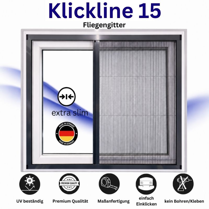 Klickline15 Insektenschutz Plissee