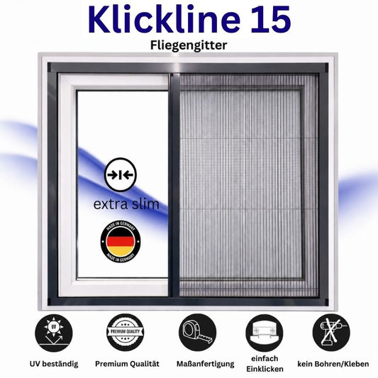 Klickline15 Insektenschutz Plissee